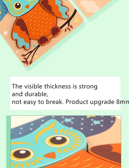 3D Wooden Cartoon Puzzles