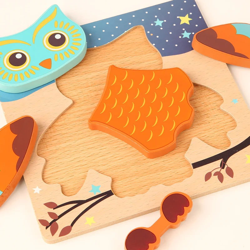 3D Wooden Cartoon Puzzles