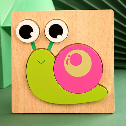 3D Wooden Cartoon Puzzles