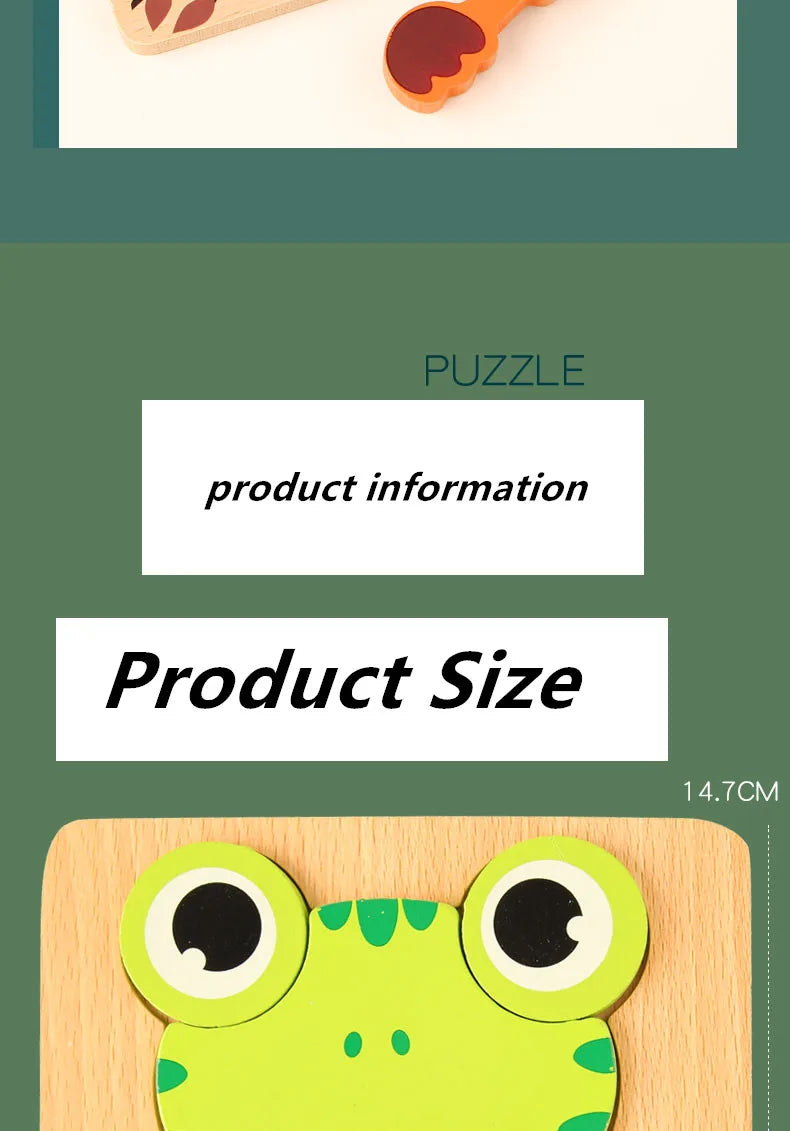 3D Wooden Cartoon Puzzles