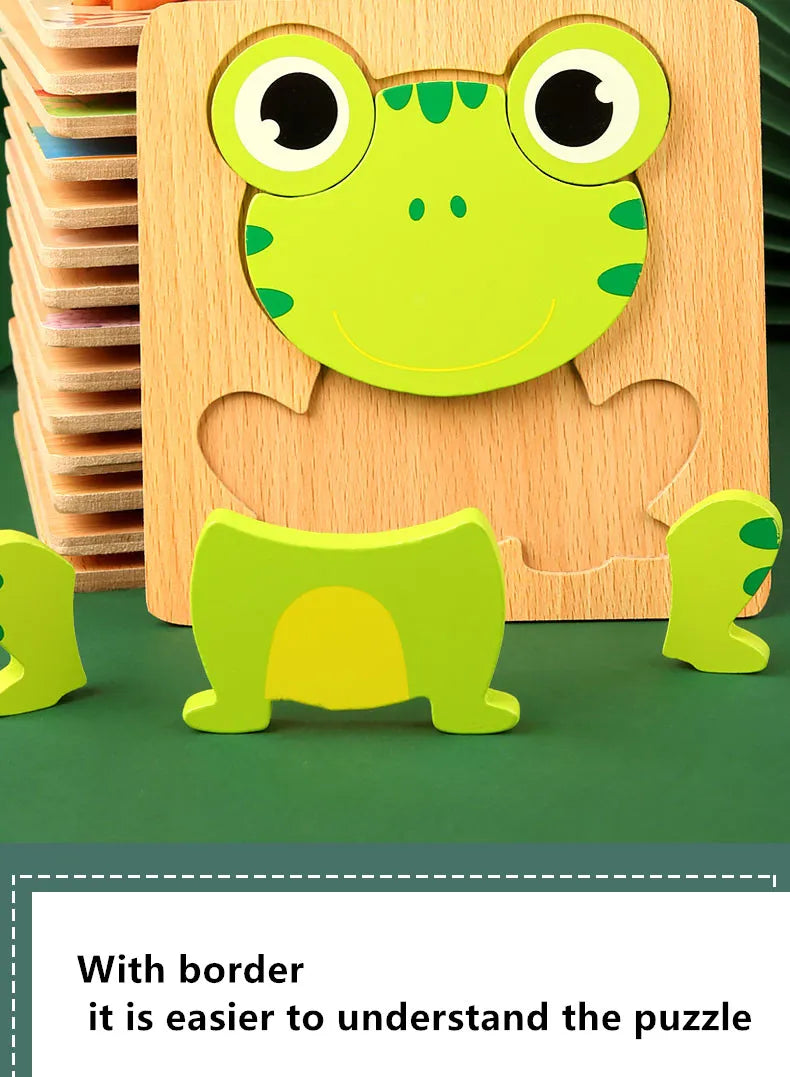 3D Wooden Cartoon Puzzles
