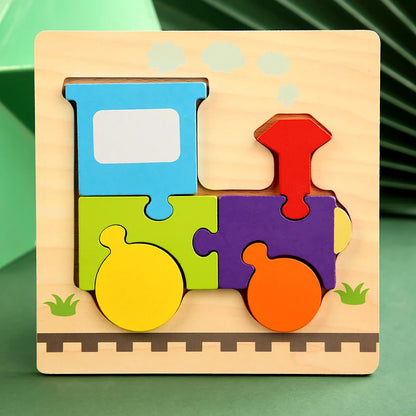 3D Wooden Cartoon Puzzles