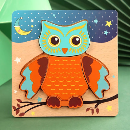 3D Wooden Cartoon Puzzles