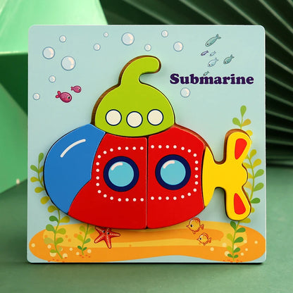 3D Wooden Cartoon Puzzles