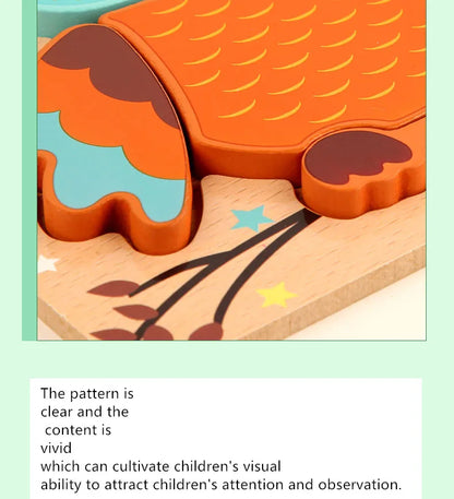 3D Wooden Cartoon Puzzles