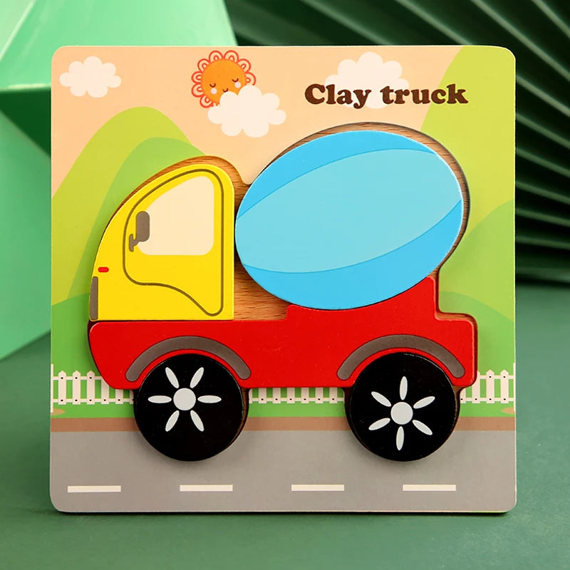 3D Wooden Cartoon Puzzles