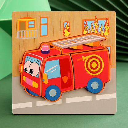 3D Wooden Cartoon Puzzles
