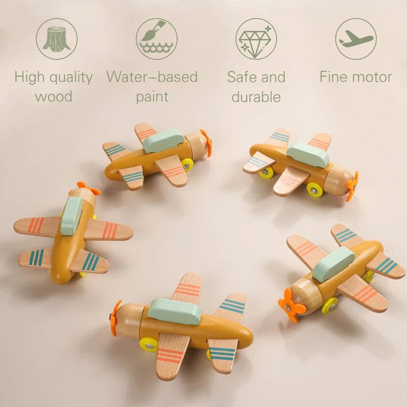 Wooden Train & Aircraft Toy