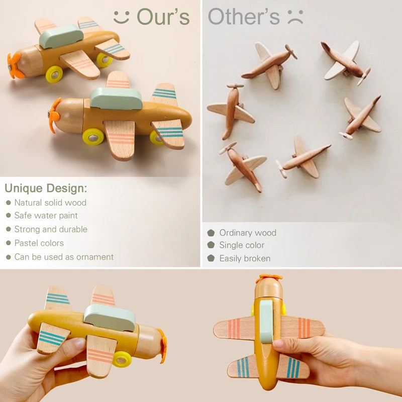 Wooden Train & Aircraft Toy